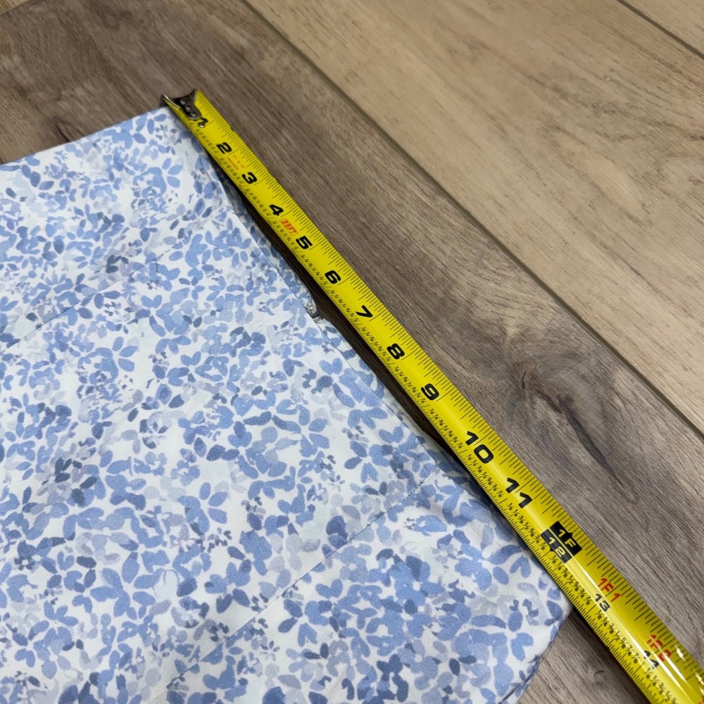 Kookai Blue White Floral Midi Skirt Front Slit High Waisted Soft Girl Size 34 - Picture 5 of 8